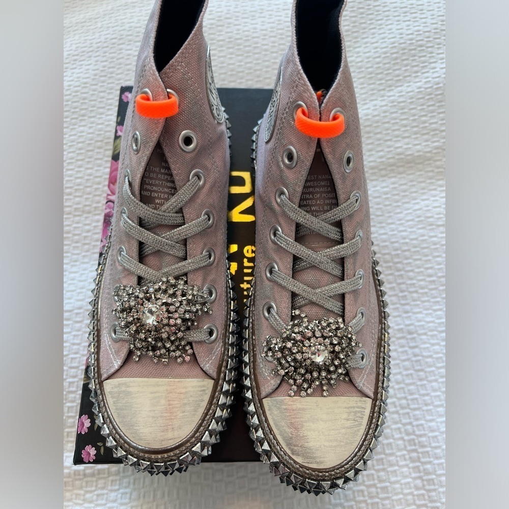 NEW Nan-Ku Couture Free People Cruise Studded Mellow Mauve High Top Sneaker